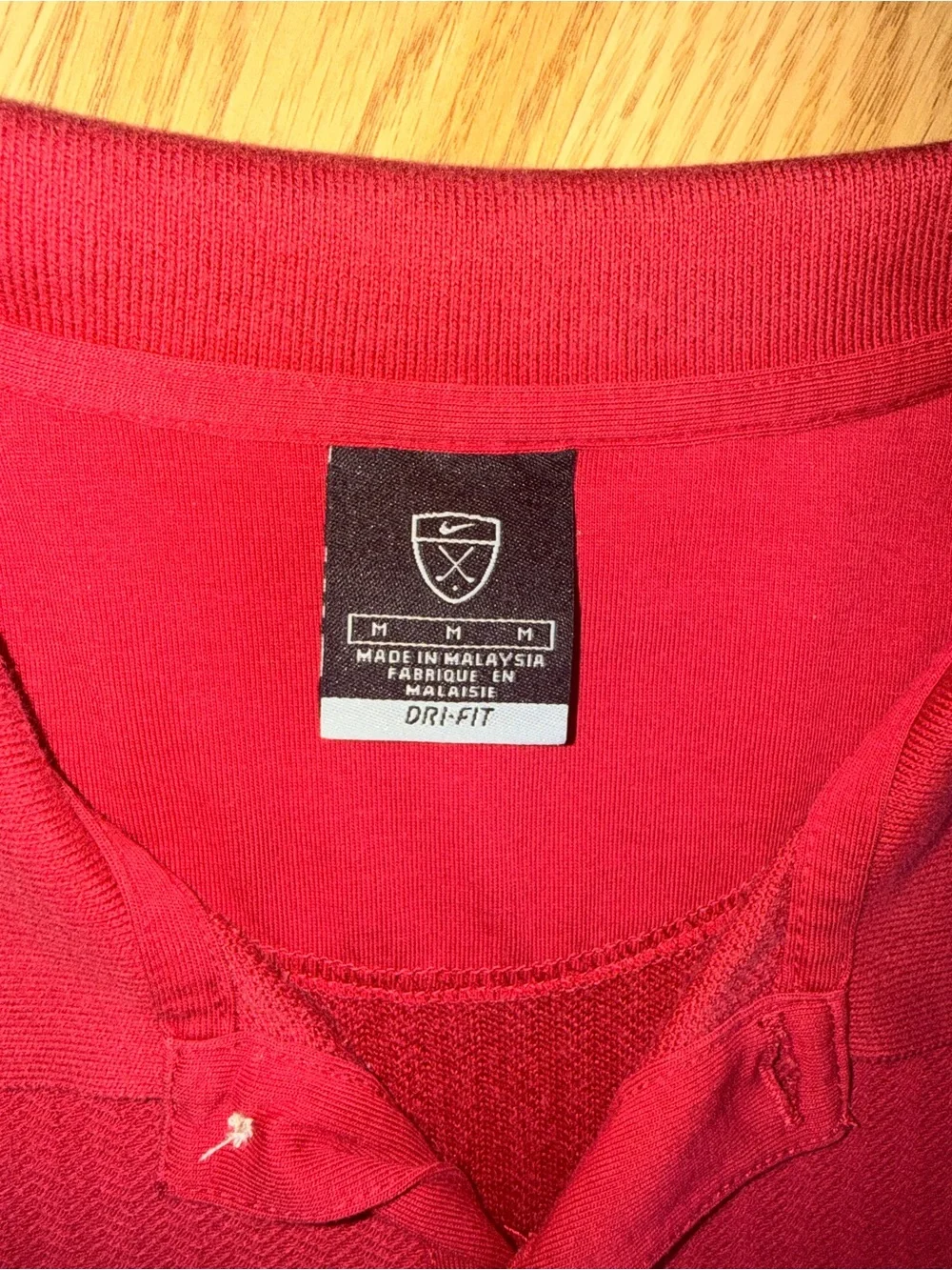 Vintage Nike Golf Dri-FIT Polo Shirt Mens Medium Red Herringbone Swoosh Y2K